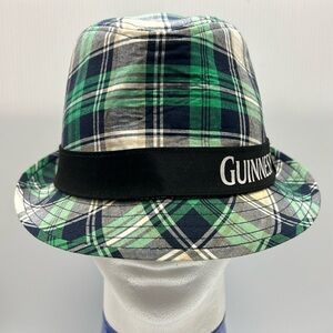 Guinness‎ Fedora Green Plaid Short Brim Bucket Hat EUC St Patrick’s St Patty’s